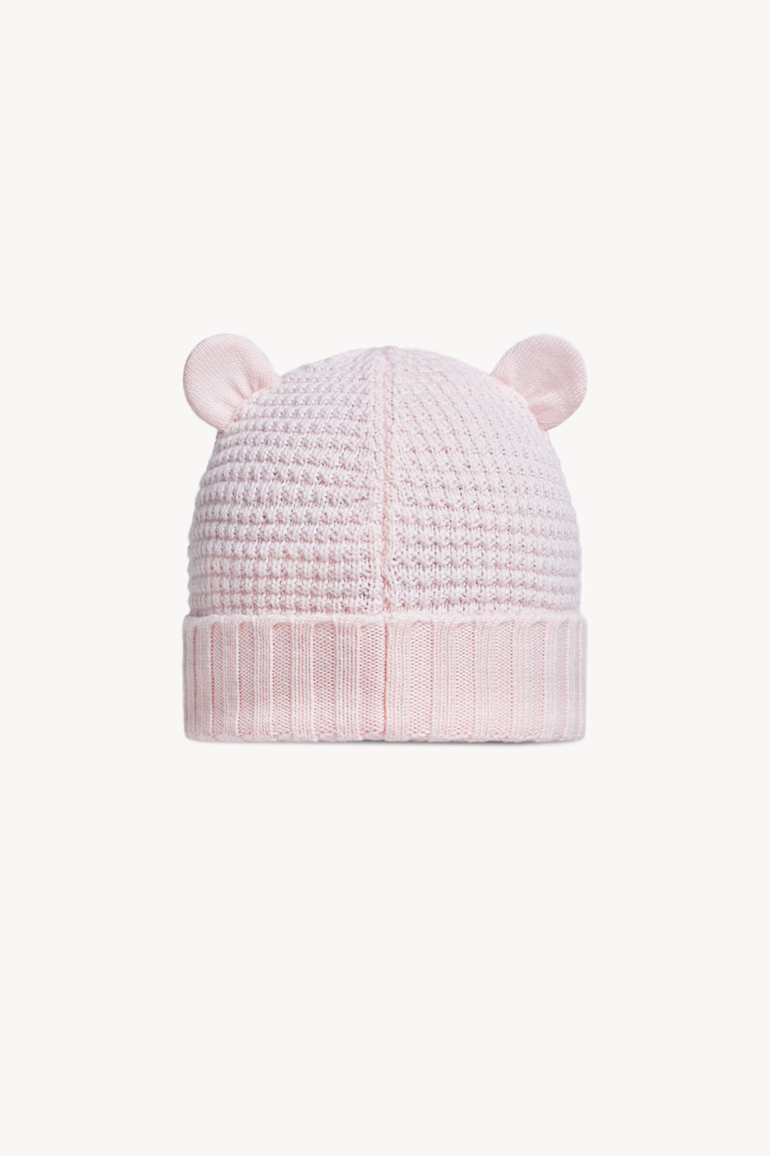 Wool Beanie with Teddy Bear Ears Girl Light Pink Moncler 3